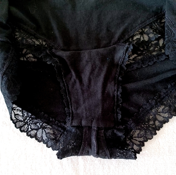 PINK Victoria's Secret Cheekster Tanga Black Cotton Panty, L - Picture 8 of 12